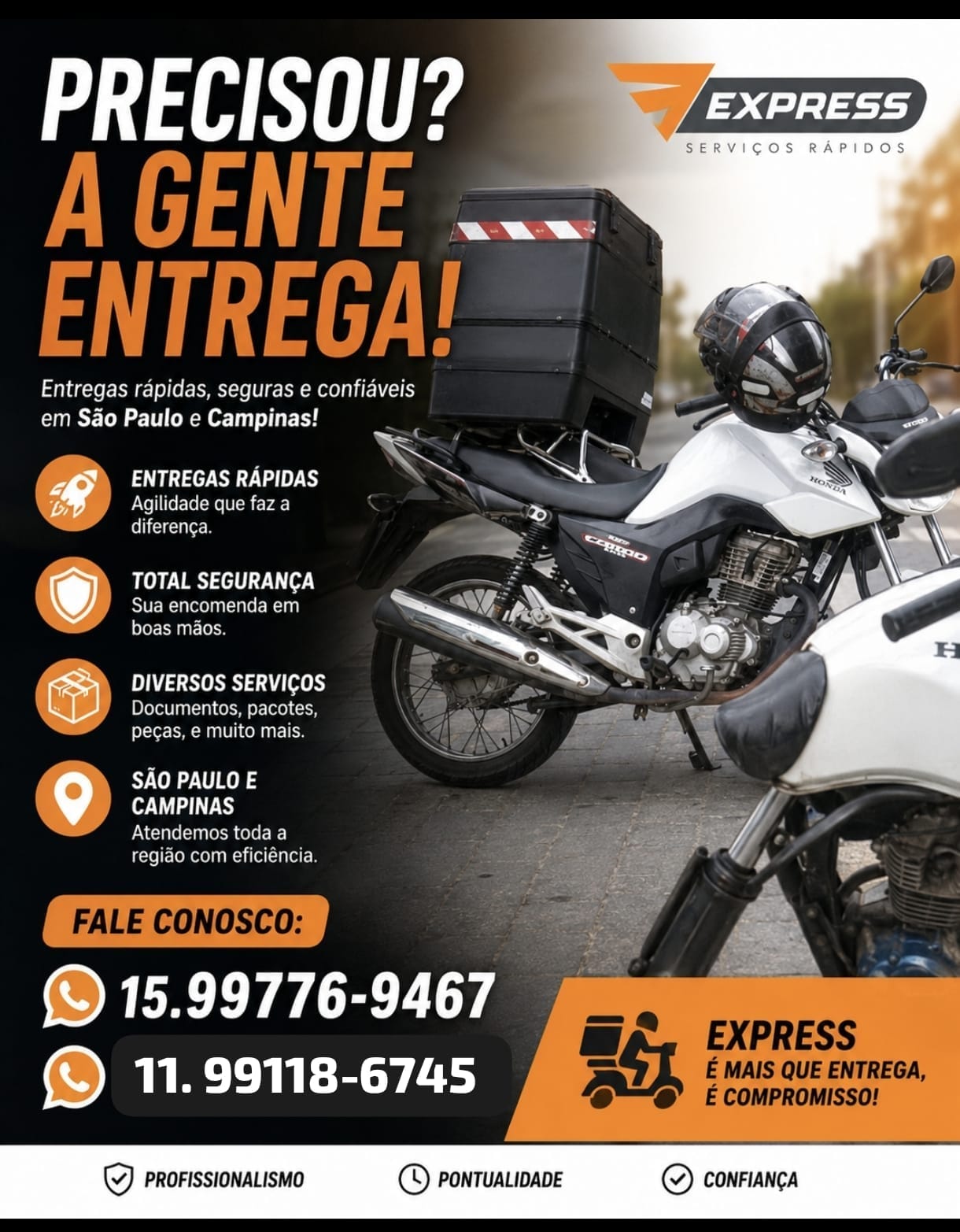 Arte sobre entregas rápidas de motoboy em São Paulo e Campinas